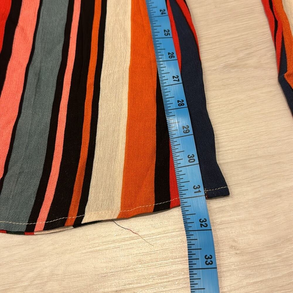 Olivaceous NWT Multicolor Stripes wide Leg with slit Slip on Pants. - Picture 7 of 7